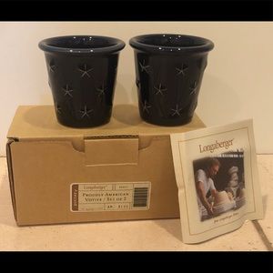 LONGABERGER PROUDLY AMERICAN VOTIVE SET OF 2.